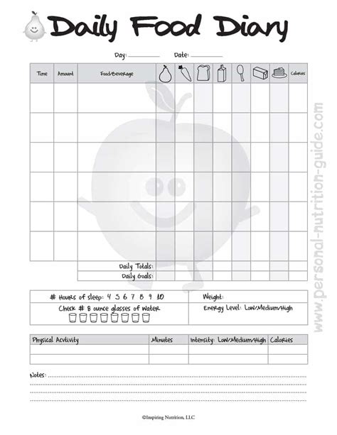 Slimming World Food Diary Spreadsheet Printable Spreadshee Slimming