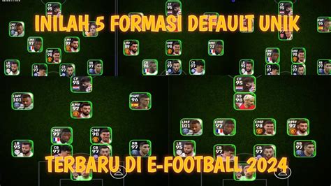 5 FORMASI DEFAULT UNIK TERBARU DI EFOOTBALL 2024 MOBILE Part 1 YouTube