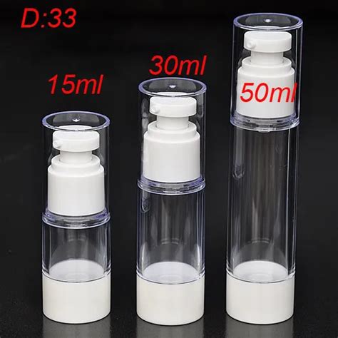 50pcs Wholesale 15ML Clean Airless Bottle Plastic Clear Empty 15ml