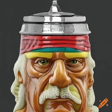 Hulk Hogan Themed Beer Stein With Spaghetti Design On Craiyon