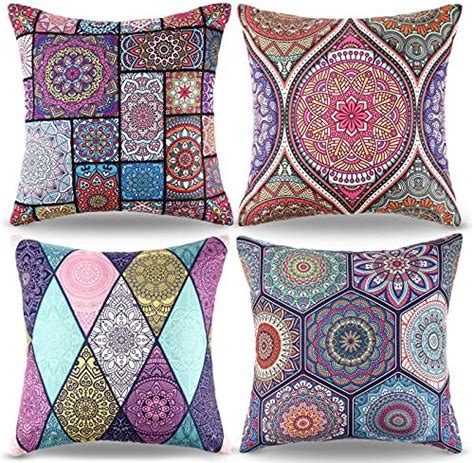 Boho Cushion Covers 18 X 18 Mandala Cushions Cover Decorative Throw