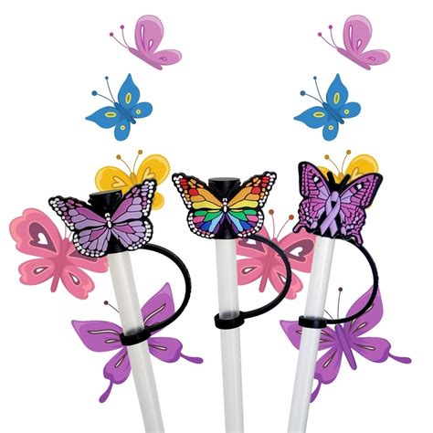 Butterfly Straw Toppers Silicone Straw Topper Straw Charms Straw