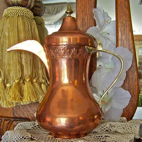 Antique Turkish Copper Teapot Handcrafted By Cynthiasattic On Etsy