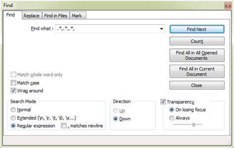 Notepad How To Select Lines Containing Onlyat Least 3 Commas