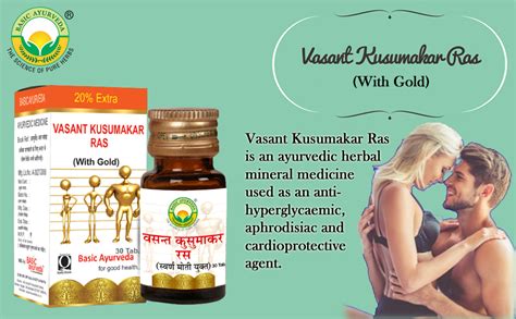 Buy Basic Ayurveda Vasant Kusumakar Ras With Gold Tablets Online