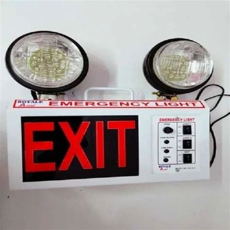 White Base Agni Illuminated Exit Signage Emergency Light 50 Degree C