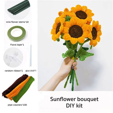 Pipe Cleaners Diy Kit Sunflower Bouquet