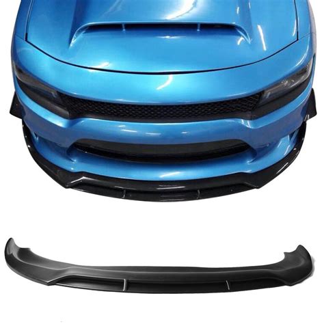 2015 2019 Dodge Charger Srt Front Bumper Lip Ikon V2 Style Unpainted Polypropylene Blf