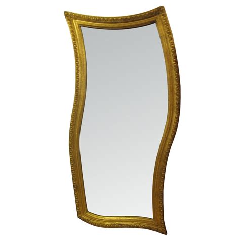 Vintage Curved Surrealist Wood Frame Mirror At 1stdibs