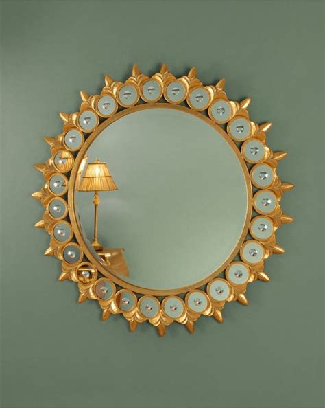 Chatsworth Large Round Mirror With Gold Ornate Frame Gold Mirror Wall