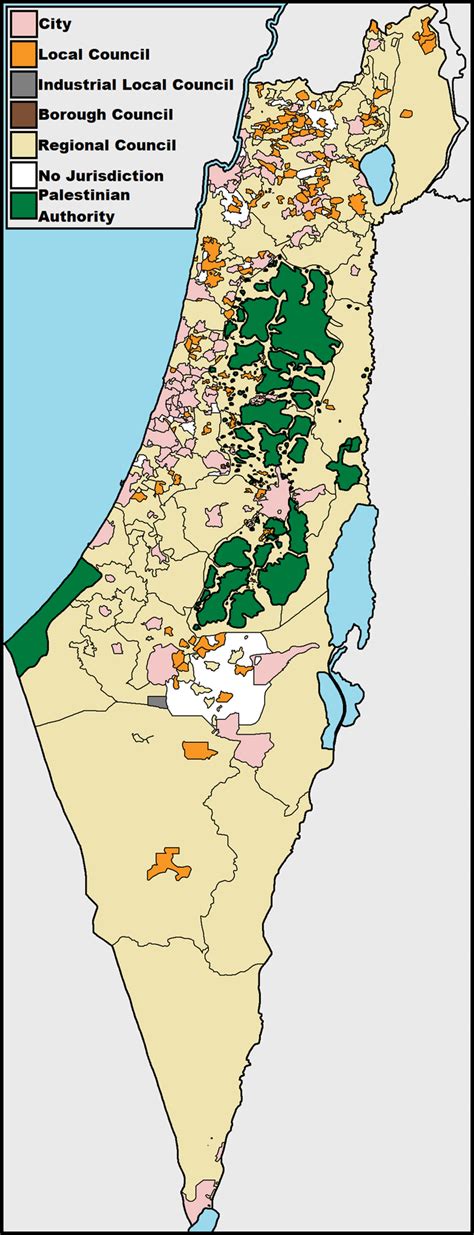 Municipal Map Of Israel And The West Bank Rmapporn