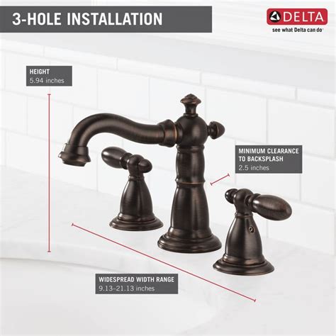 Delta Victorian Venetian Bronze 2 Handle Widespread Watersense Mid Arc Bathroom Sink Faucet With