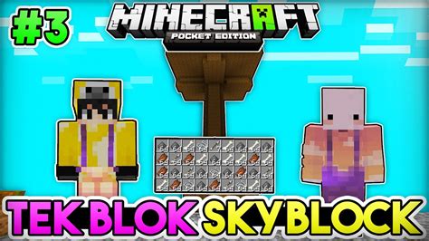 EFSANE MOB FARM Minecraft PE Tek Blok Skyblock Canavar Bloklu 3