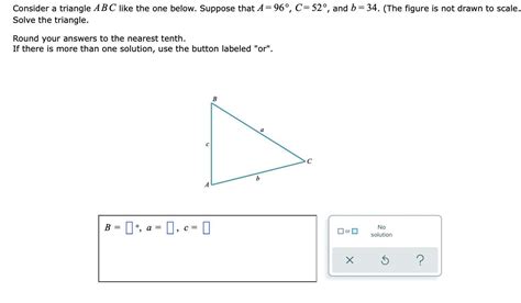 Consider A Triangle ABC Like The One Below Suppose That A96 C52