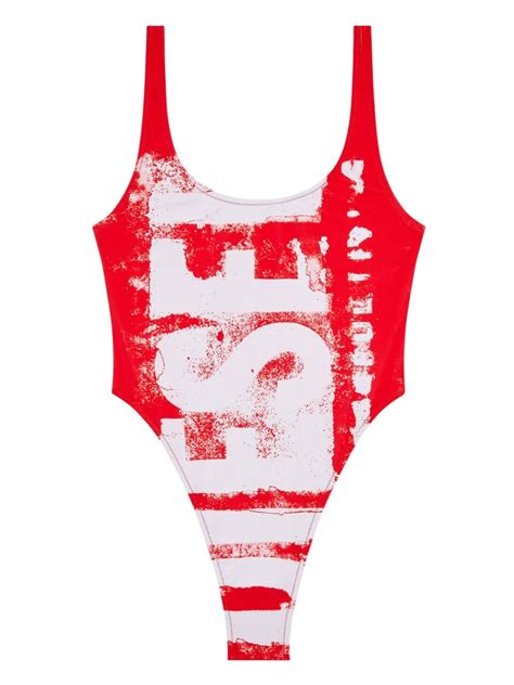 Diesel Bfsw Pamela Logo Print Swimsuit Farfetch