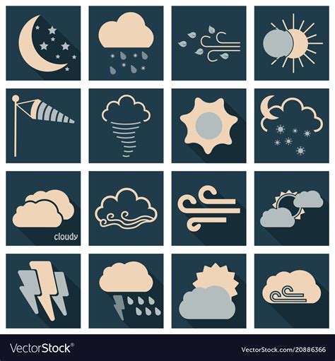 Set of weather beautiful and estetic icons Vector Image