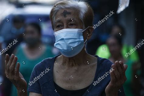 Catholic Citizen Ash Marking On Her Editorial Stock Photo Stock Image