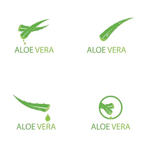 Set Of Aloe Vera Logo Vector Illustration Healthy Herbal Icon Vector