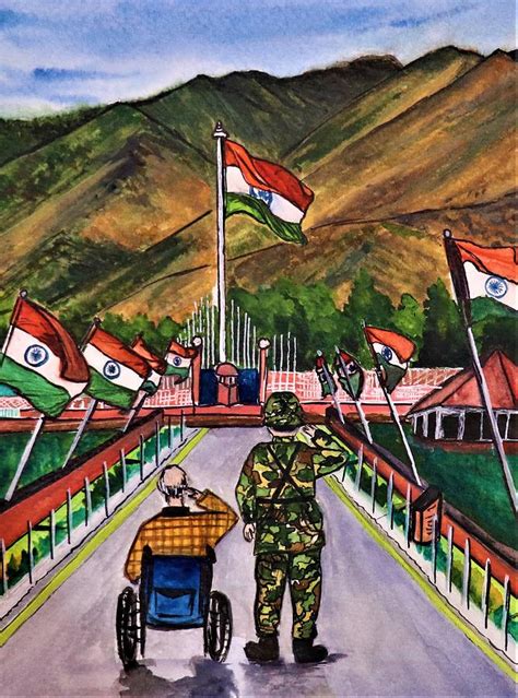 Ladakh China Border Patriotism Painting By Vidhi Jain Fine Art America