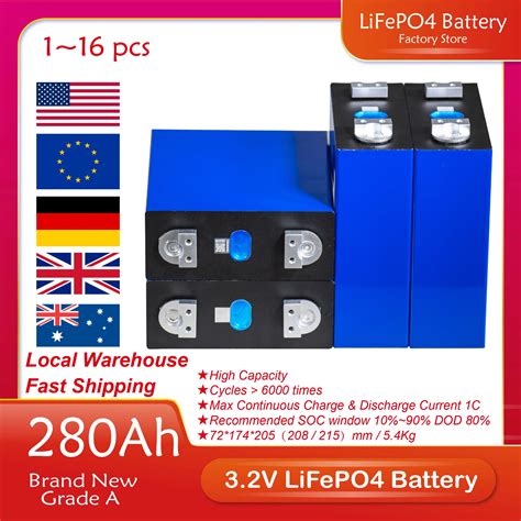 280AH 3 2V 2 4 8 16 32PCS Lithium Iron Phosphate Cell LF280K Battery