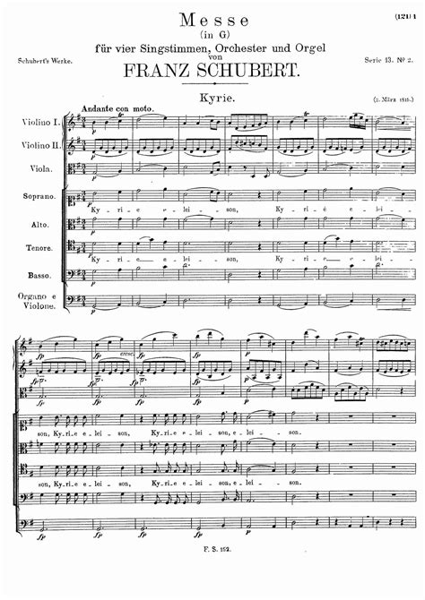 Schubert Franz Mass In G Major D167 Score