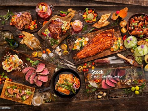 Bbq Feast Stock Photo Download Image Now Meat Table Barbecue