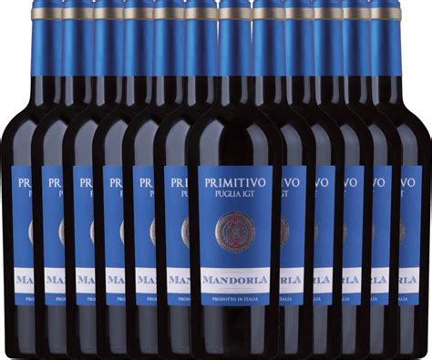 12er Vorteils Weinpaket Primitivo Puglia IGT 2021 Mandorla For 85