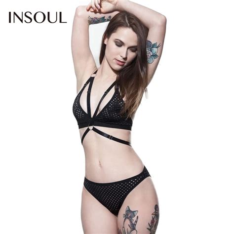 Insoul 2017 New Fashion Women Black Sexy Push Up Lace Cross Back