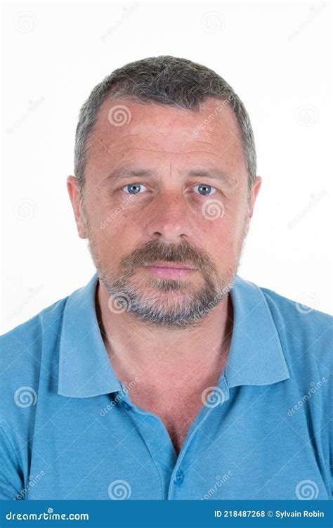 Man ID Portrait Handsome Middle Aged For Official Paper Identity Card