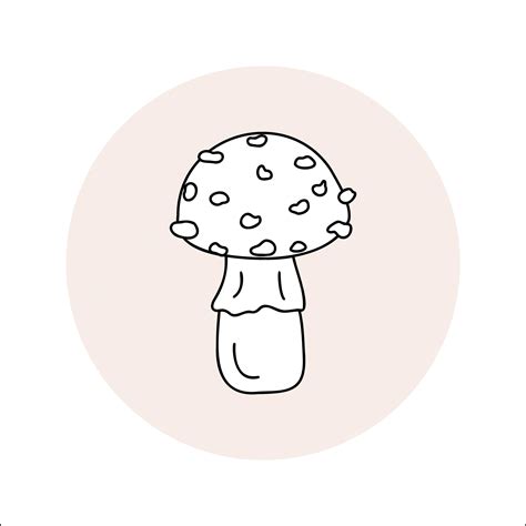 Premium Vector Mushroom Line Icon Black Outline In Circle Vector