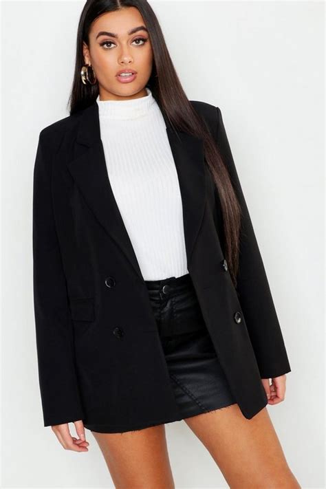 Plus Oversized Double Breasted Blazer Boohoo