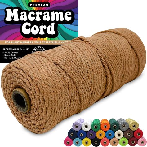 Cordón de macramé de 3 mm de grosor para hilo de macramé 100 algodón