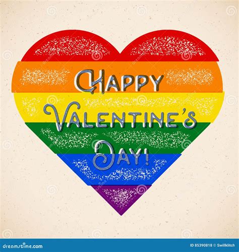 Rainbow Gay Themed Valentines Day Card With Shifted Colors Stock Vector Illustration Of Pride