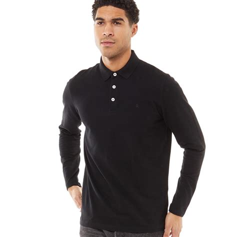 Buy Jack And Jones Mens Paulos Long Sleeve Polo Black