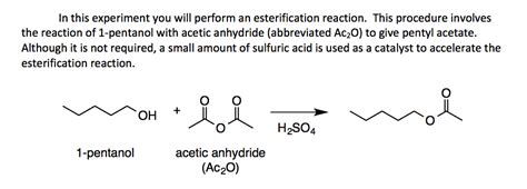 Solved In This Experiment You Will Perform An Esterification