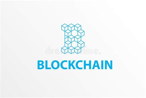 Logotipo De Blockchain Ou ícone Cor Isométrica Do Azul Da Letra B Do