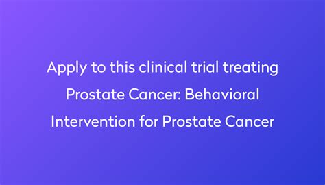 Behavioral Intervention For Prostate Cancer Clinical Trial 2024 Power