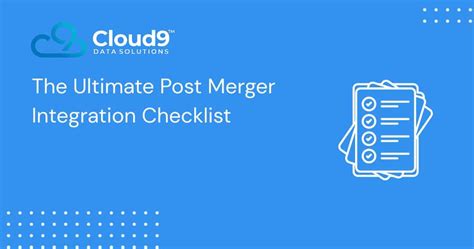 Merger And Acquisition It Checklist Cloud9 Data Solutions