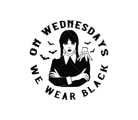 On Wednesdays We Wear Black Svg Png Pdf Jenna Ortega Svg Wednesday Addams Svg