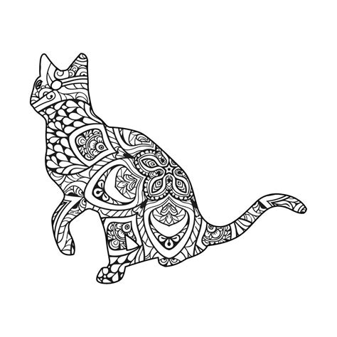 Coloriage De Chat Mandala Pour Les Enfants 7848769 Art Vectoriel Chez