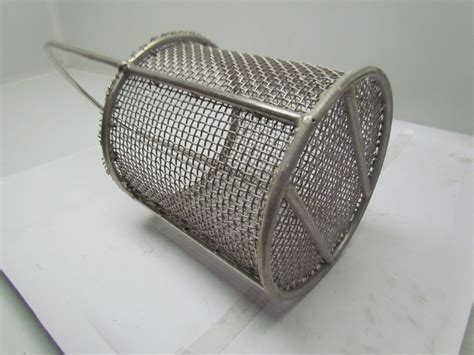 Stainless Steel Round Wire Parts Washer Dip Basket 8 Diameter 8 3 4