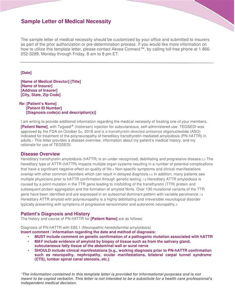 Free Printable Letter Of Medical Necessity Templates [PDF, Word]
