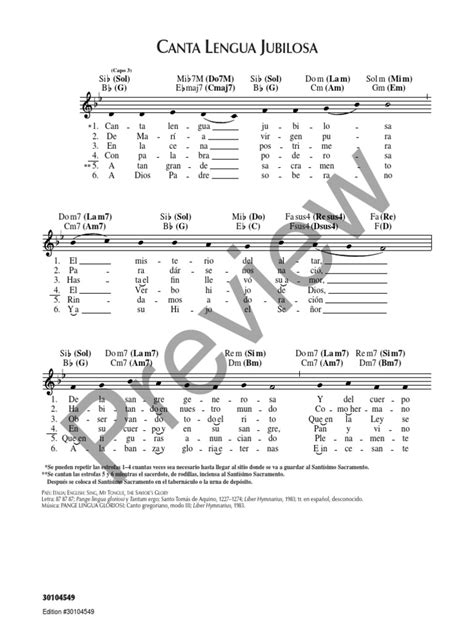 Canta Lengua Jubilosa Acordes Pdf Himnos Cristianos En Latín