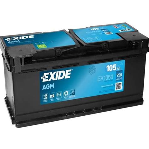 Batterie Exide Agm L6 12v 105ah 950a 392x175x190 D Ek1050 Cdiscount Auto