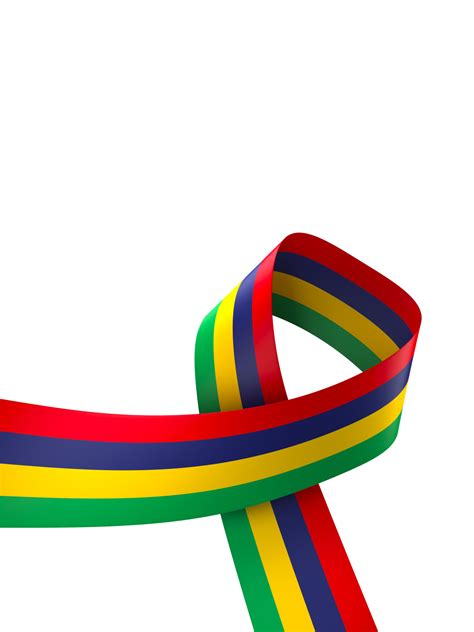 Mauritius Flag Element Design National Independence Day Banner Ribbon