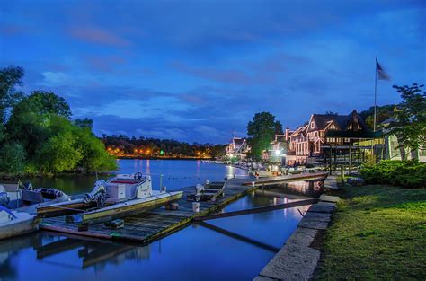 Night on the Lagoon - Boathouse Row - Philadelphia Photograph by ...