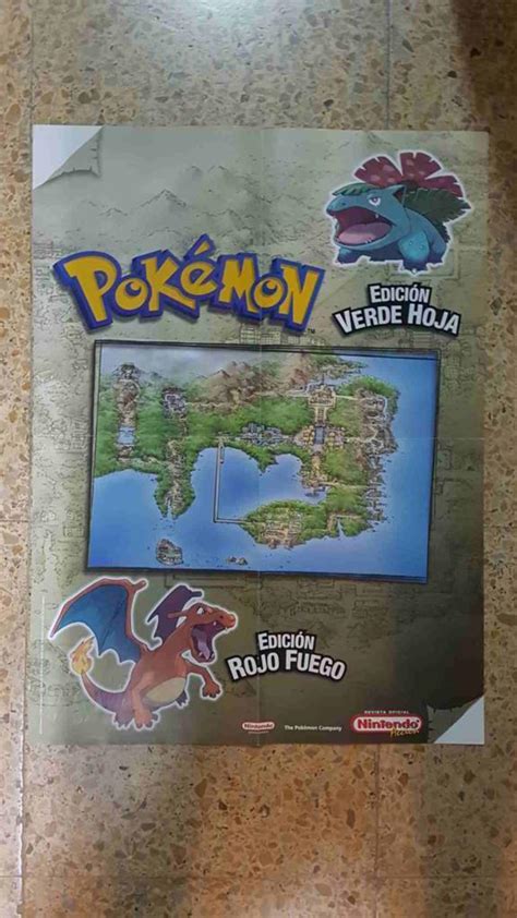 Poster Desplegable Doble Pokemon Edicion Rojo Fuego Y Edicion Verde