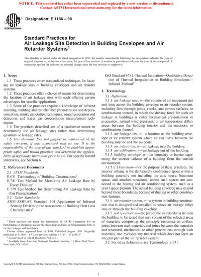 Astm E Standard Practices For Air Leakage Site Detection In