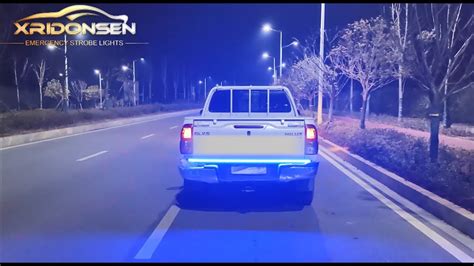 XRIDONSEN 60 Inch Blue Tailgate Emergency Lights For Police Firefighter