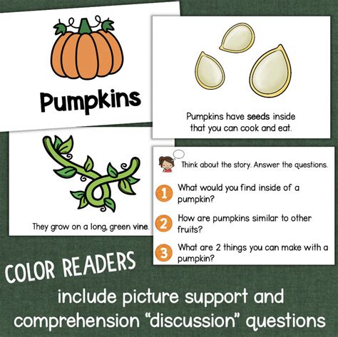 Pumpkins Decodable Readers Comprehension Sight Words Made By Teachers